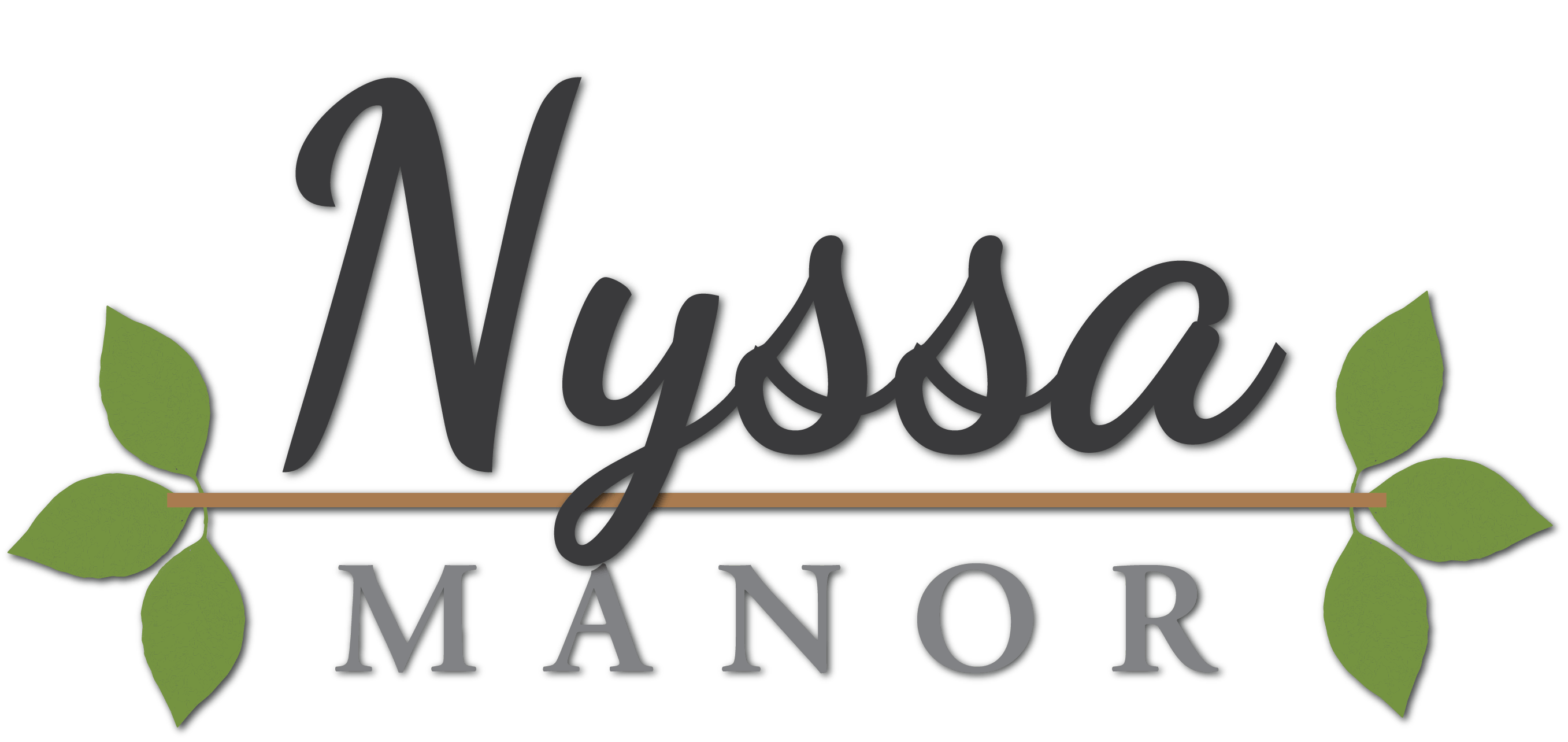 The image features the name "Nyssa Manor" in stylized text with decorative elements.